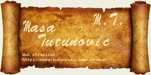Maša Tutunović vizit kartica